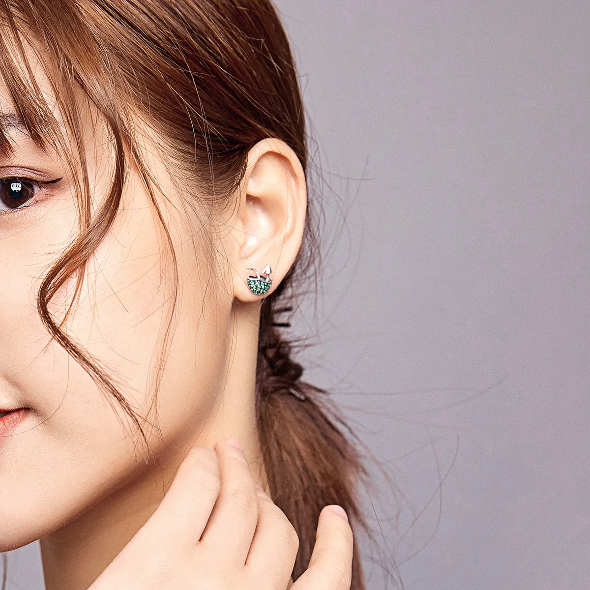 Pandora Style Leisurely Coconut Stud Earrings - SCE908