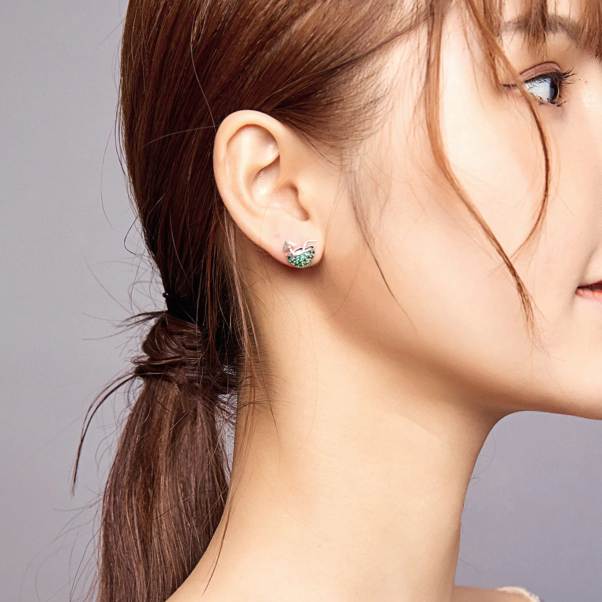 Pandora Style Leisurely Coconut Stud Earrings - SCE908