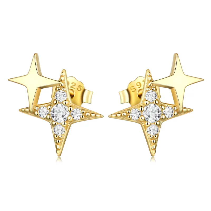 Pandora Style Light Star Stud Earrings - BSE633