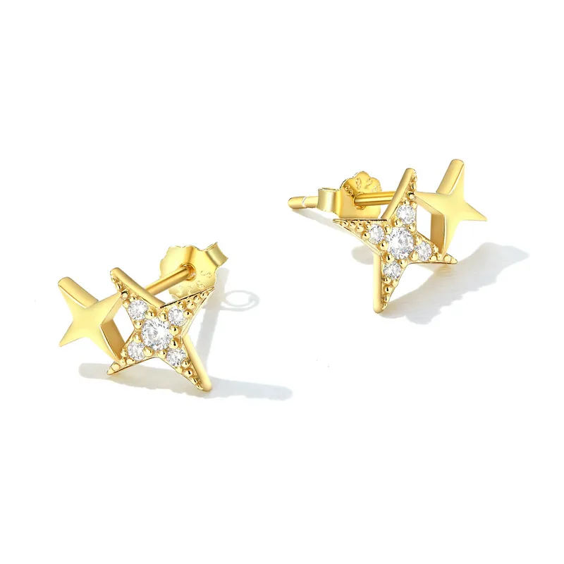 Pandora Style Light Star Stud Earrings - BSE633