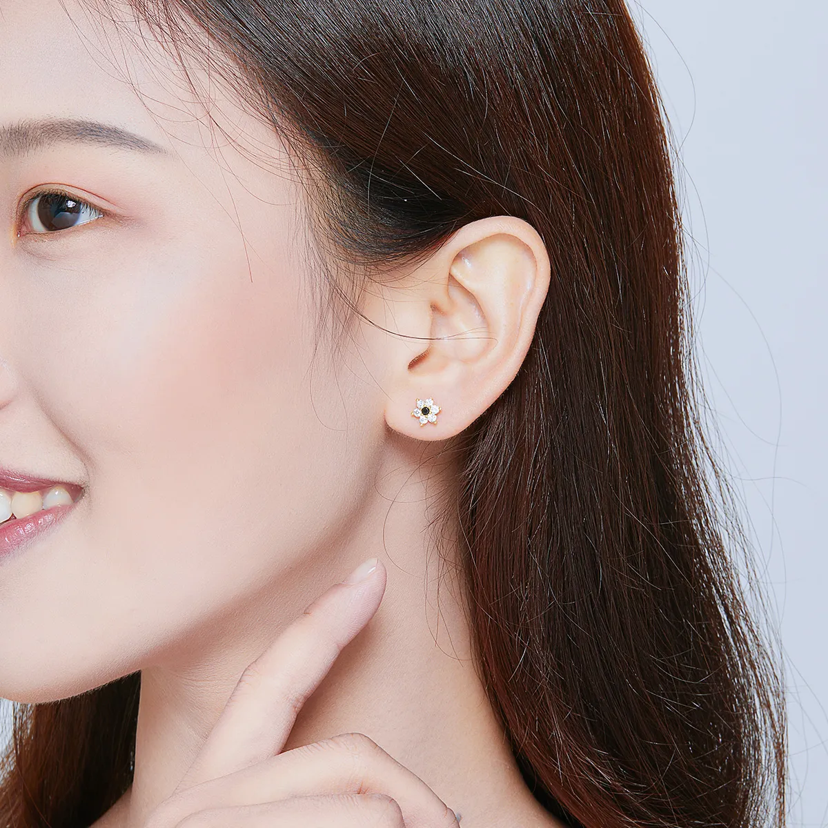 Pandora Style Little Flower Stud Earrings - SCE708