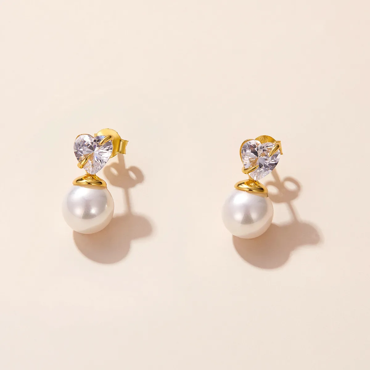 Pandora Style Love Shell Beads Stud Earrings - SCE1318