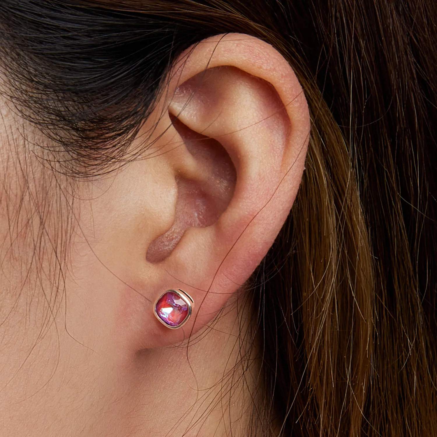 Pandora Style Mocha Fluorescent Stud Earrings - SCE1413