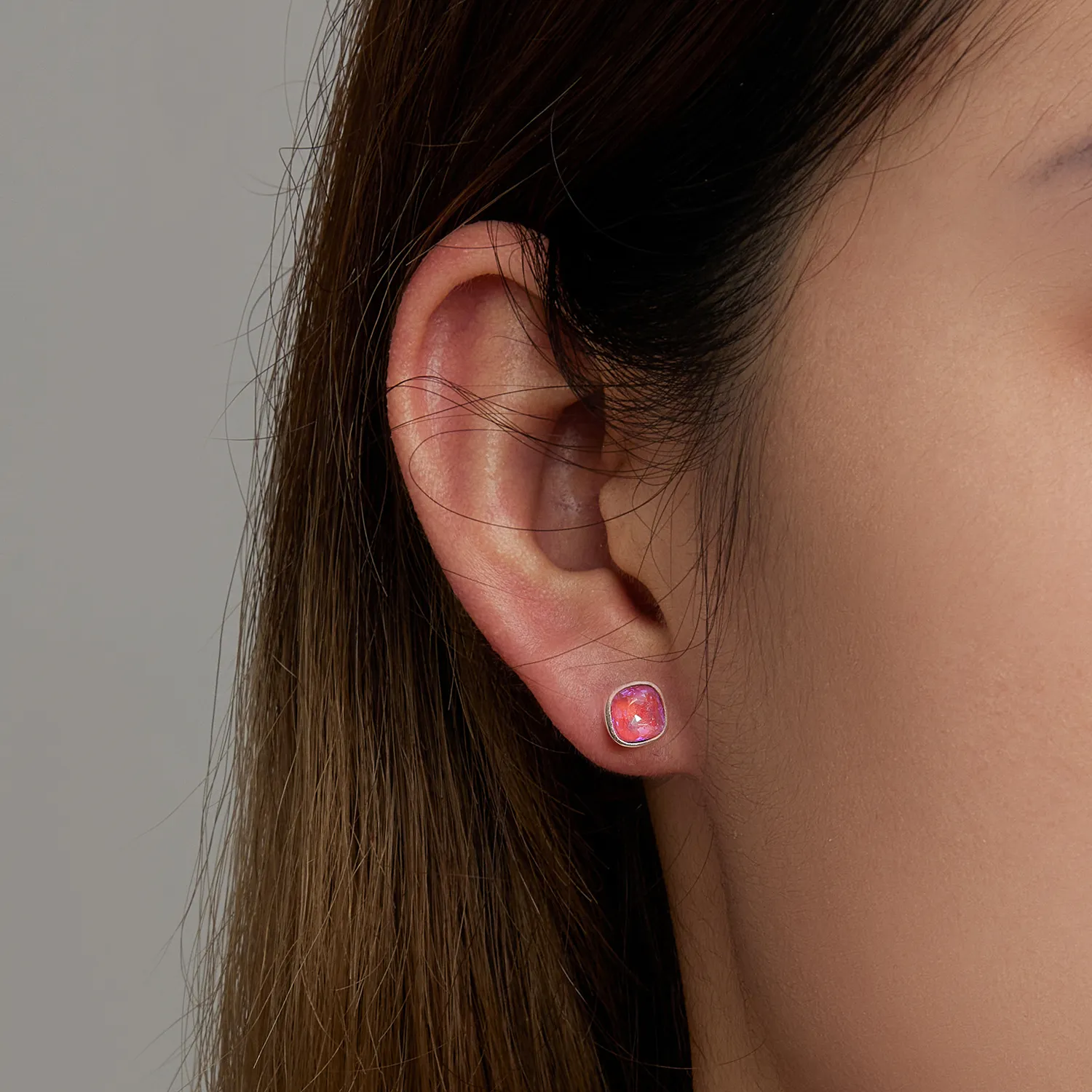 Pandora Style Mocha Fluorescent Stud Earrings - SCE1413