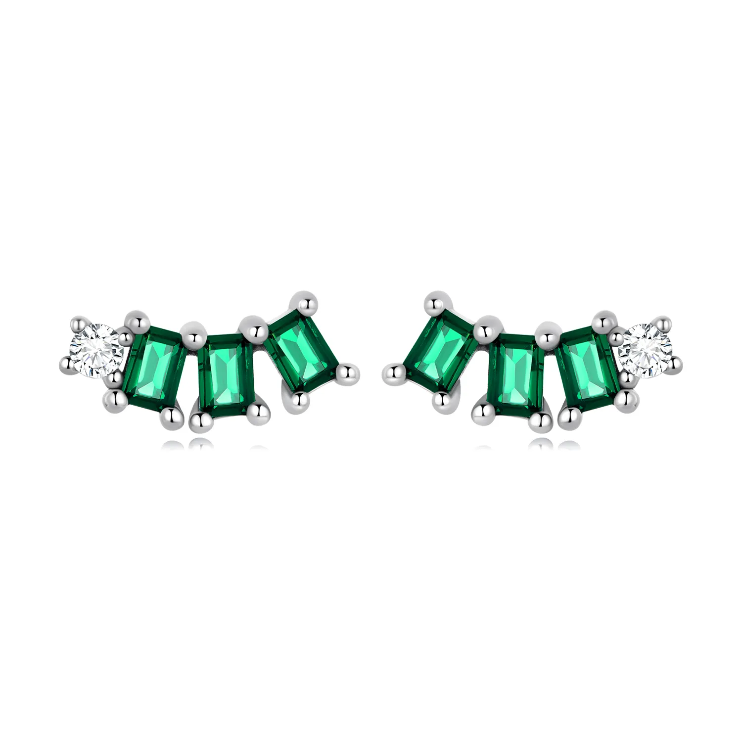 Pandora Style Mosaic Gems Stud Earrings - BSE704
