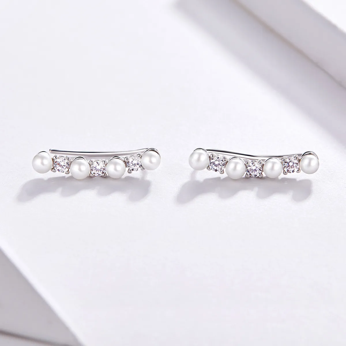Pandora Style Pearl Stud Earrings - BSE118