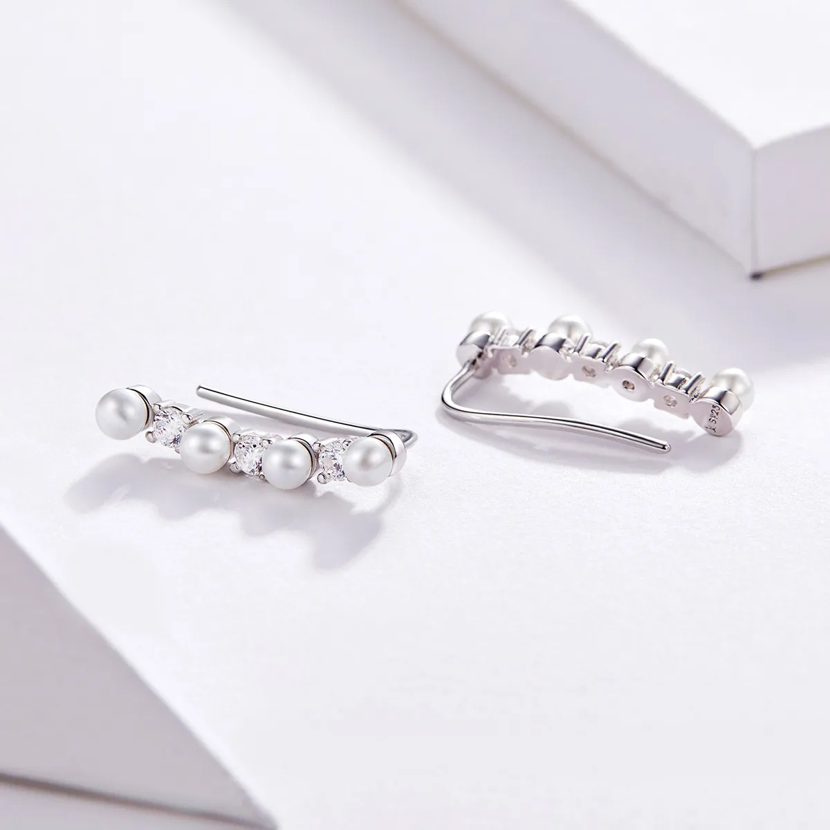Pandora Style Pearl Stud Earrings - BSE118