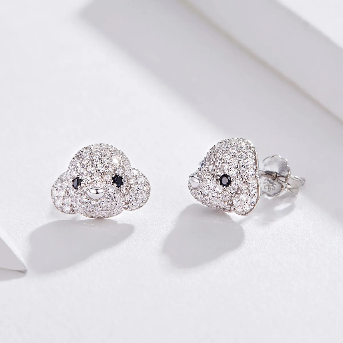 Pandora Style Poodle Stud Earrings - BSE098