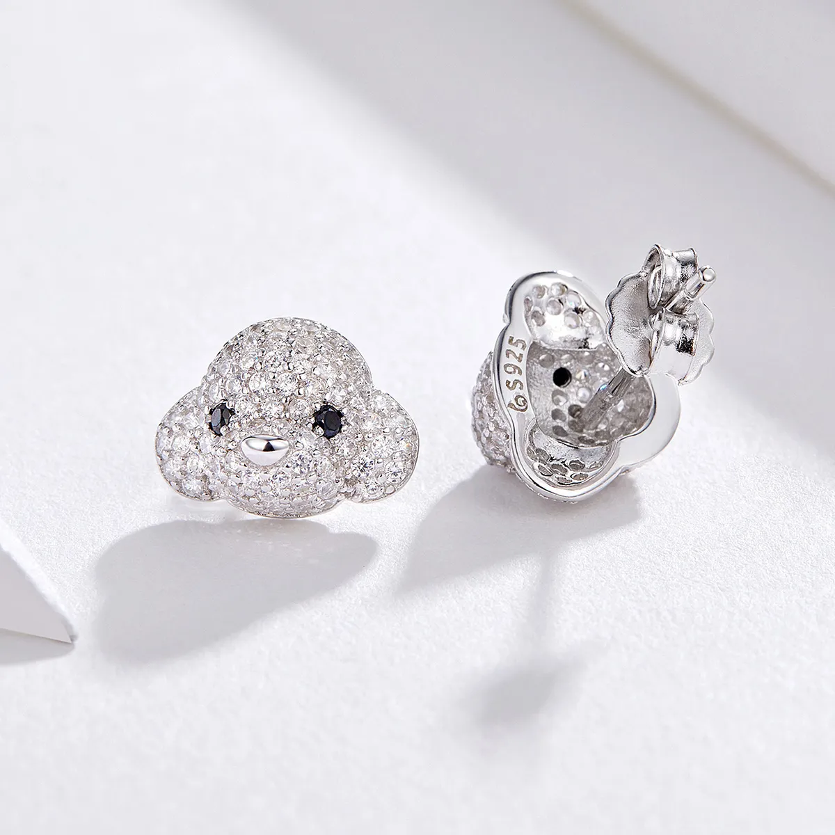 Pandora Style Poodle Stud Earrings - BSE098
