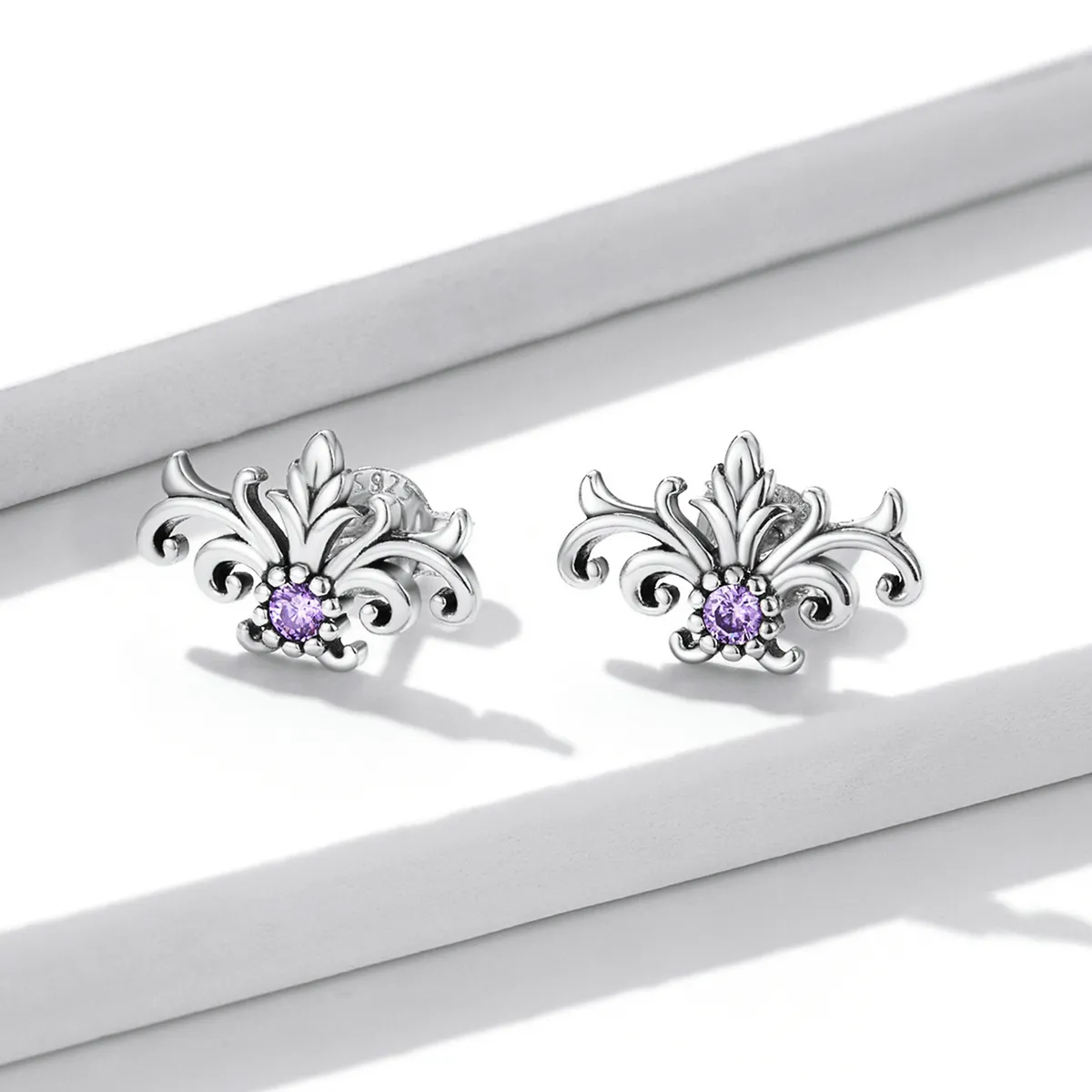Pandora Style Retro Pattern Stud Earrings - BSE578