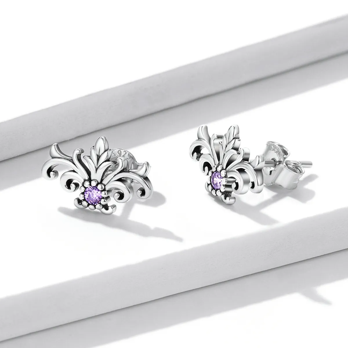 Pandora Style Retro Pattern Stud Earrings - BSE578