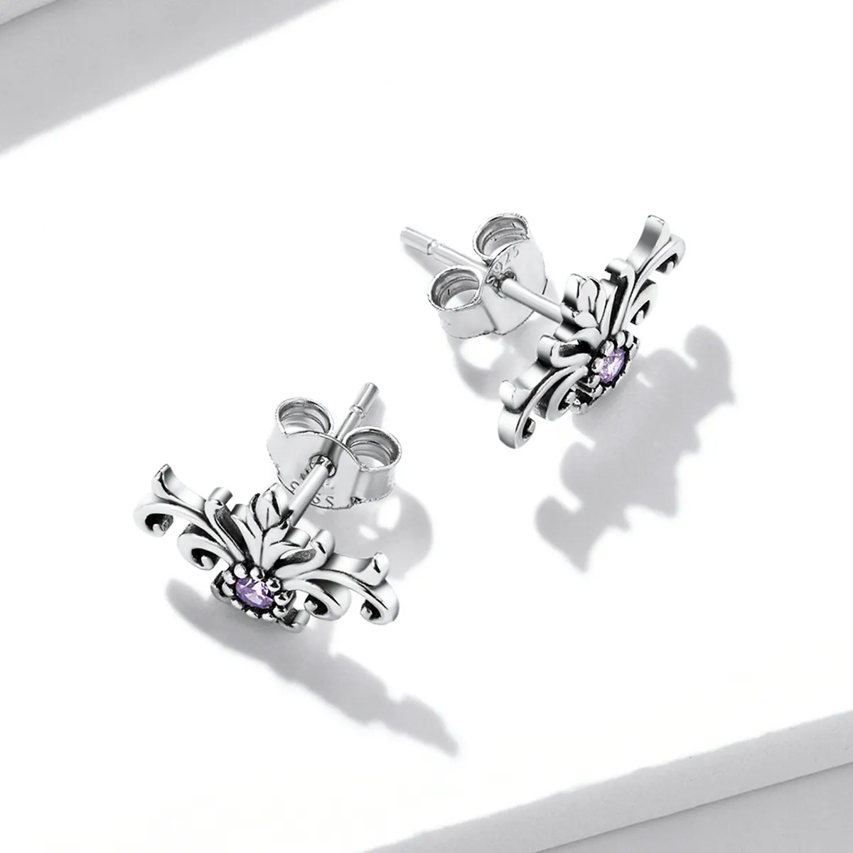 Pandora Style Retro Pattern Stud Earrings - BSE578