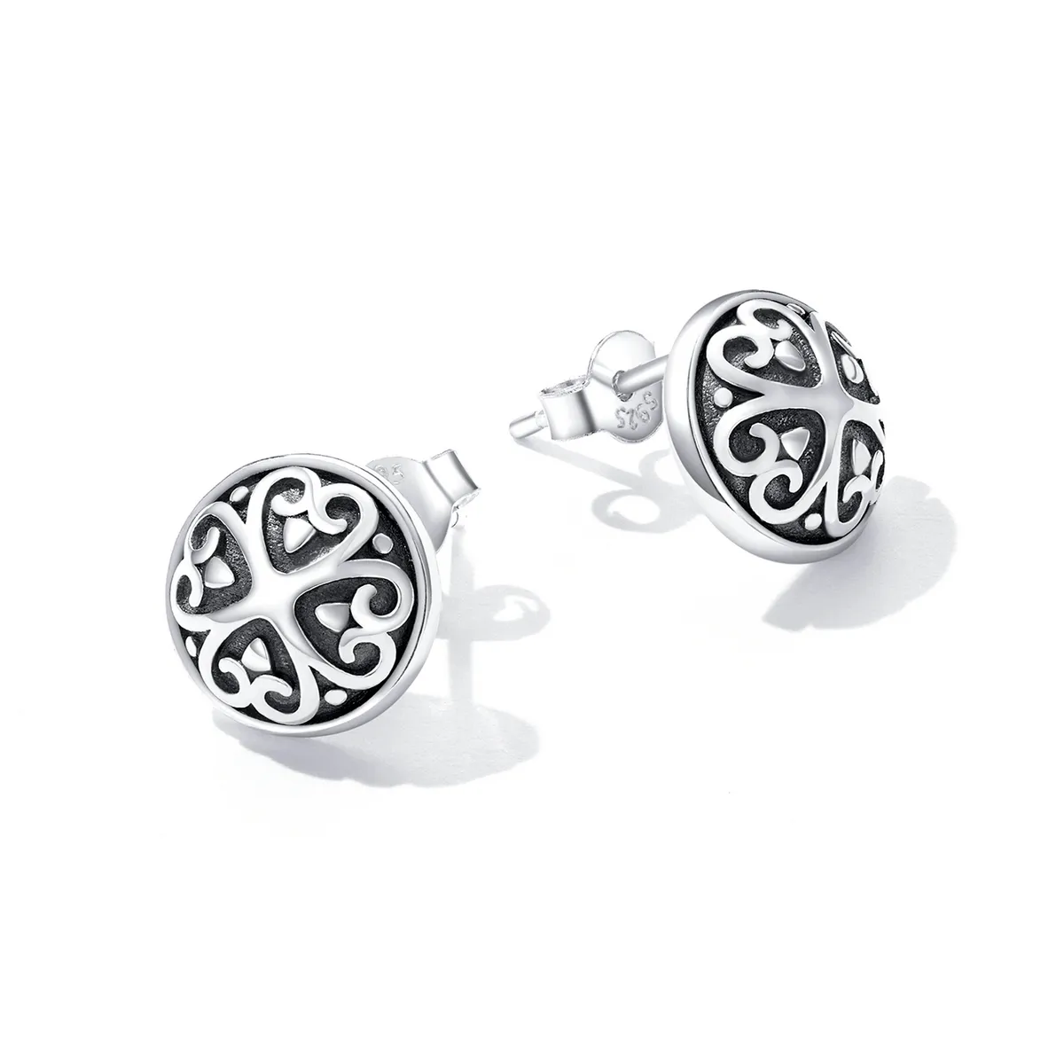 Pandora Style Retro Pattern Stud Earrings - SCE1396