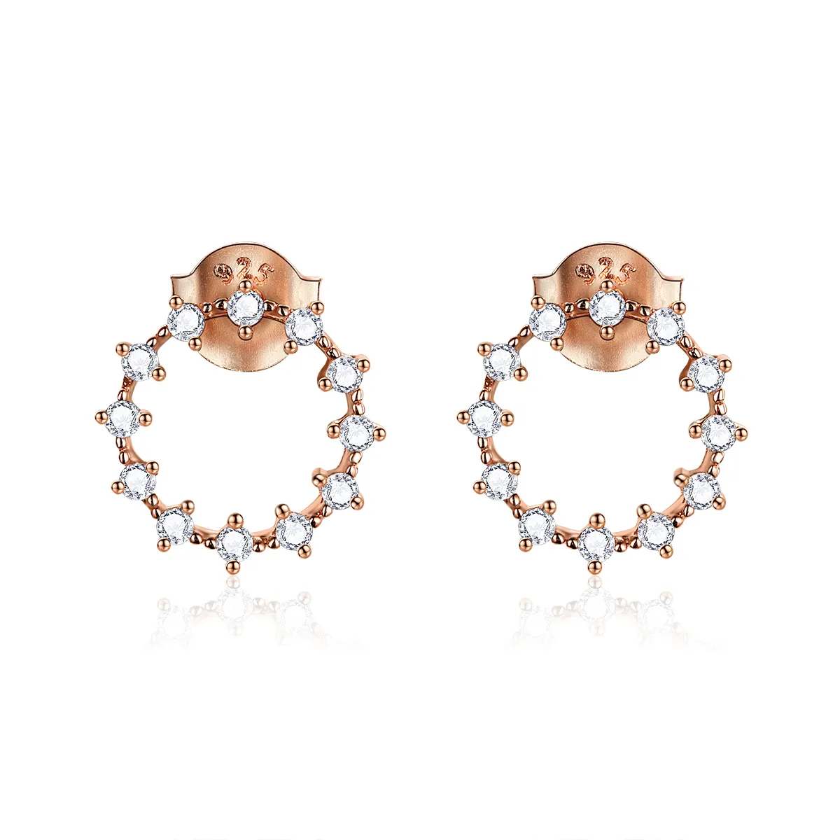 Pandora Style Shimmer Geometry Stud Earrings - BSE323