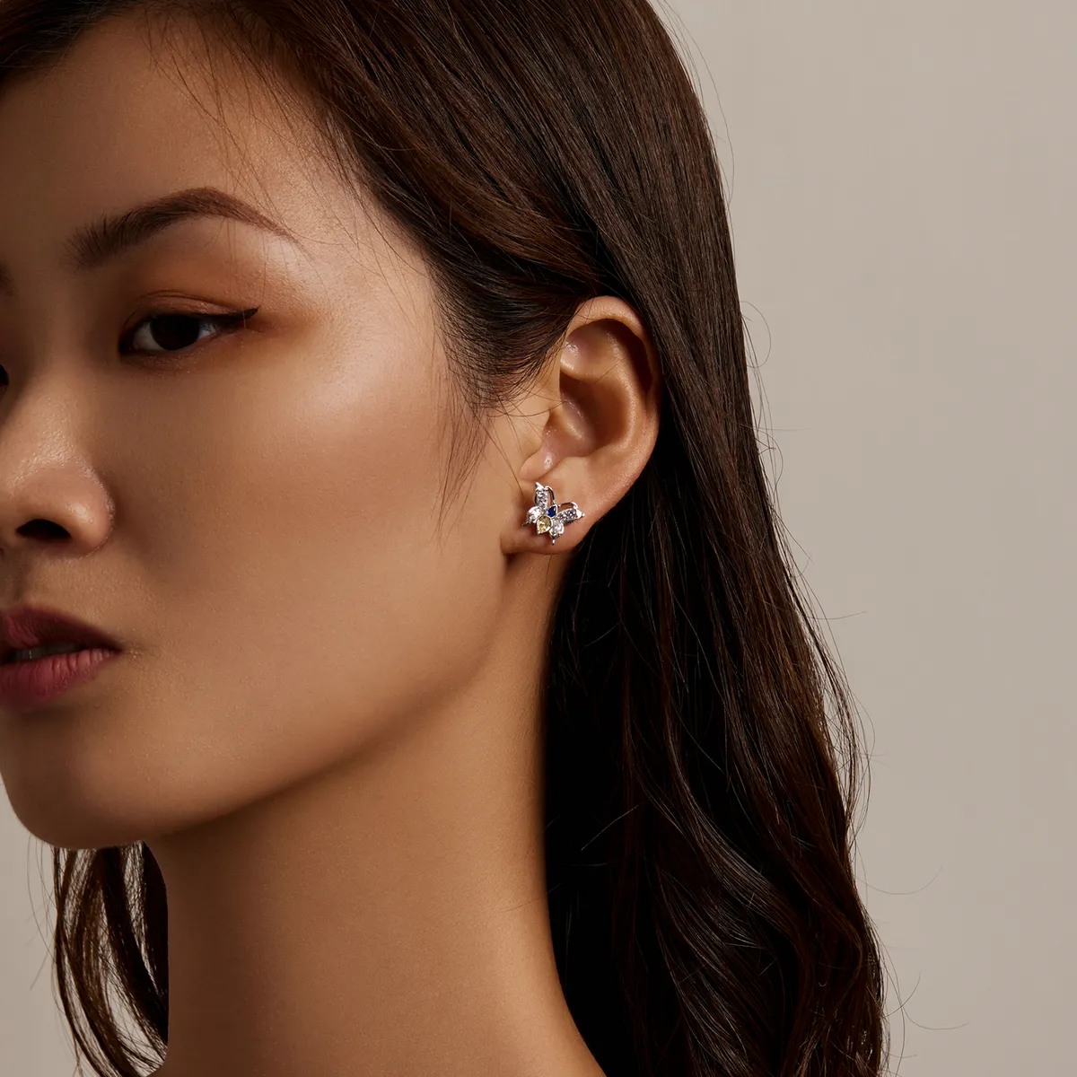 Pandora Style Shine Butterfly Stud Earrings - BSE564
