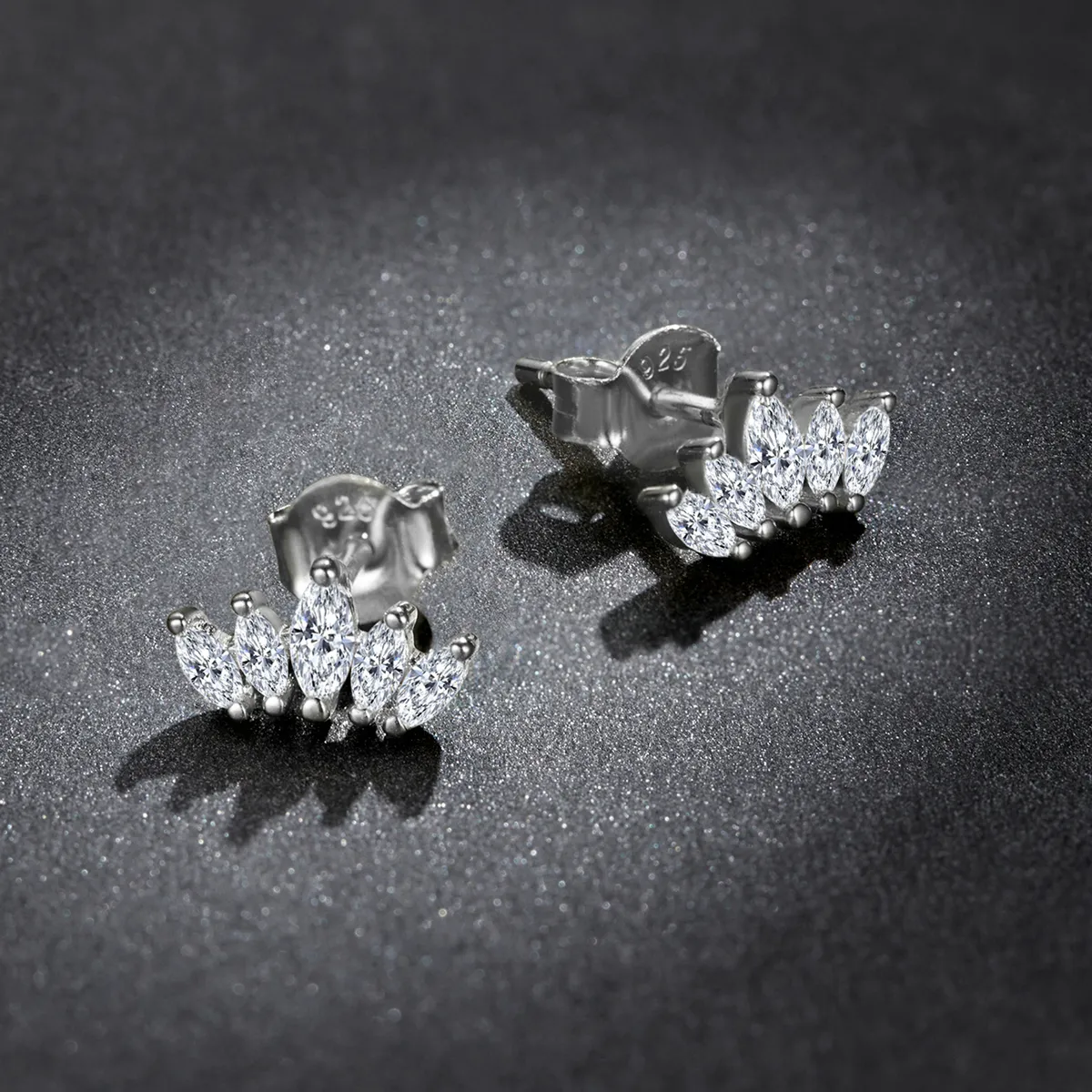 Pandora Style Shining Crown Stud Earrings - BSE521