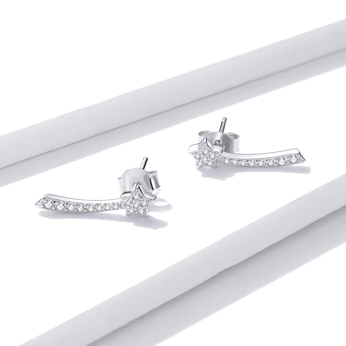 Pandora Style Shining Meteor Stud Earrings - BSE486