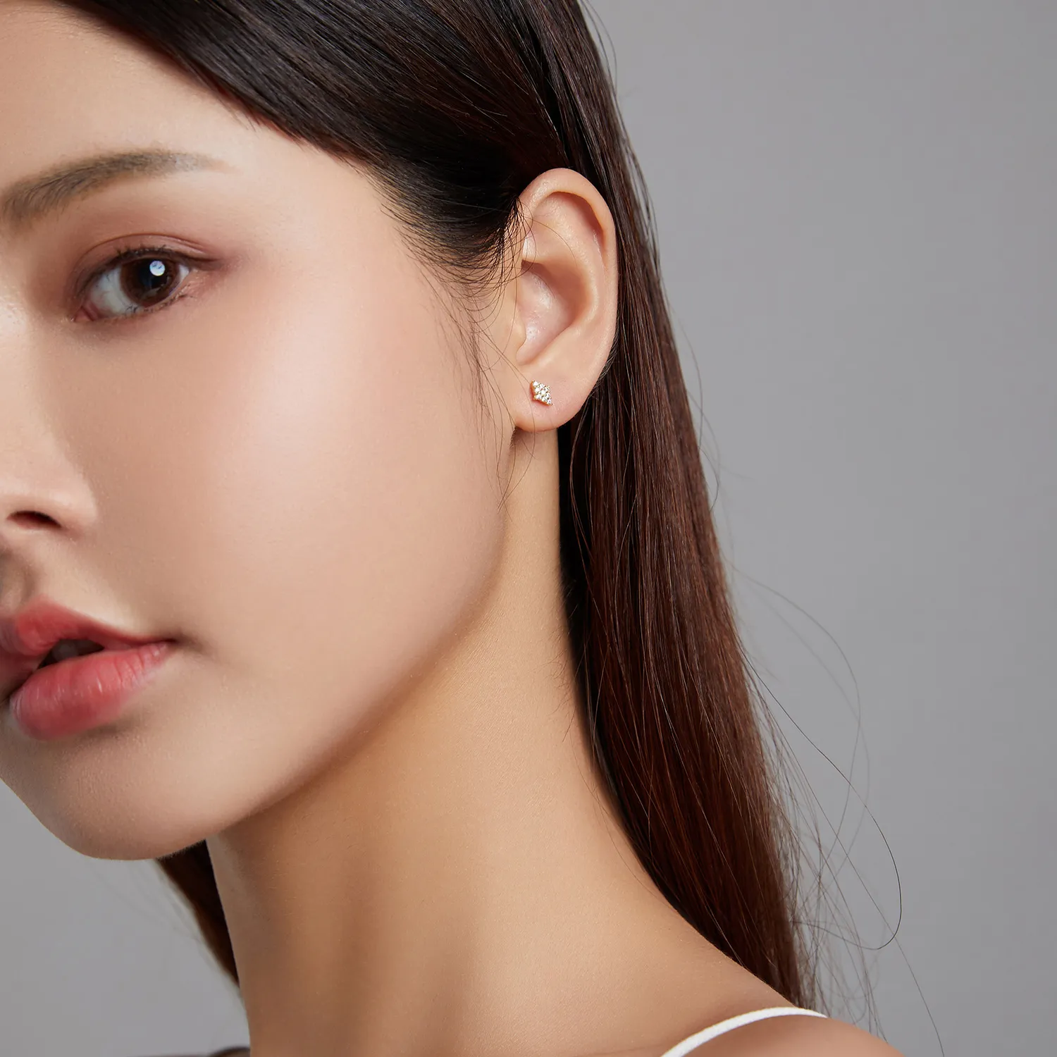 Pandora Style Shiny Rhombus Stud Earrings - SCE1222