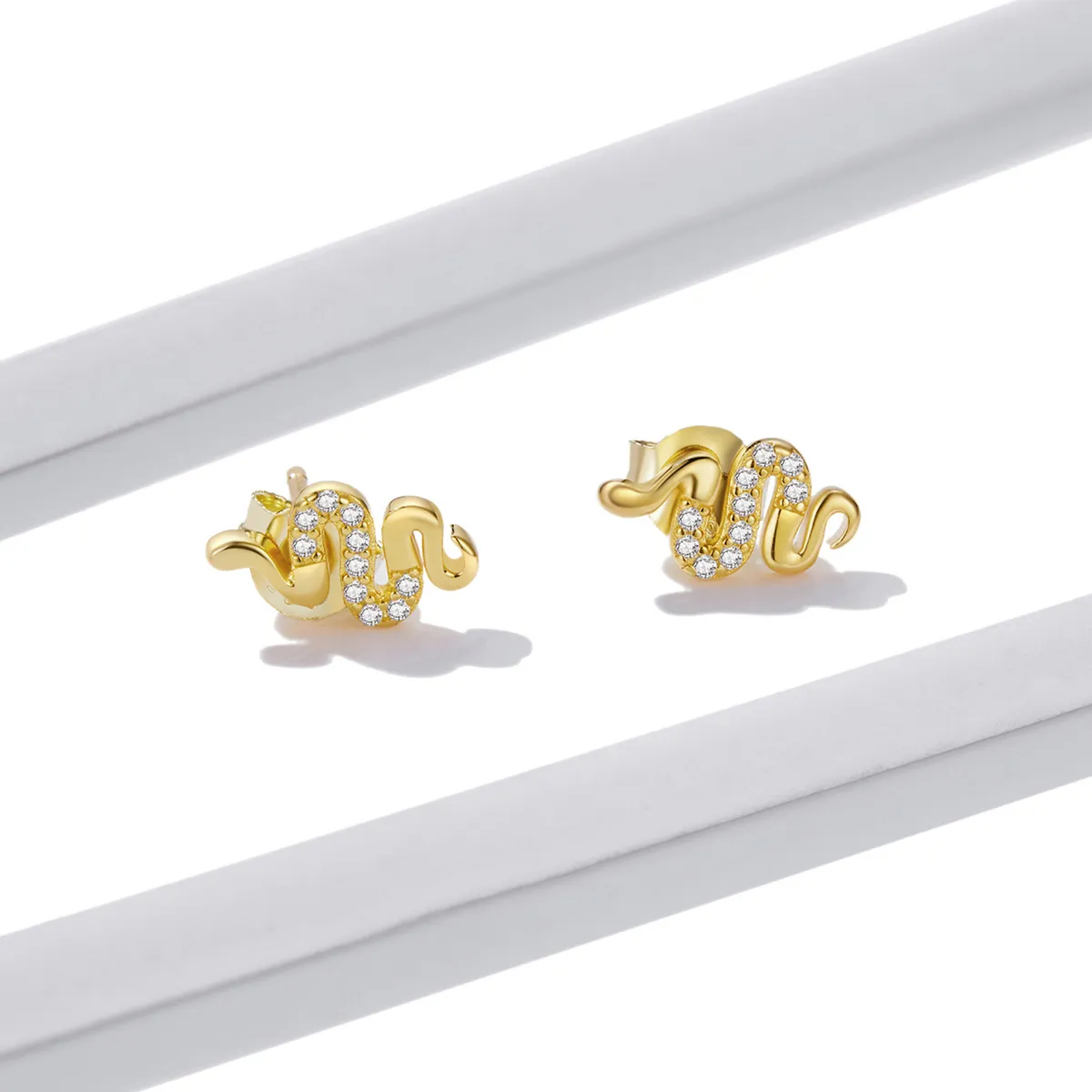 Pandora Style Spirit Snake Stud Earrings - BSE526