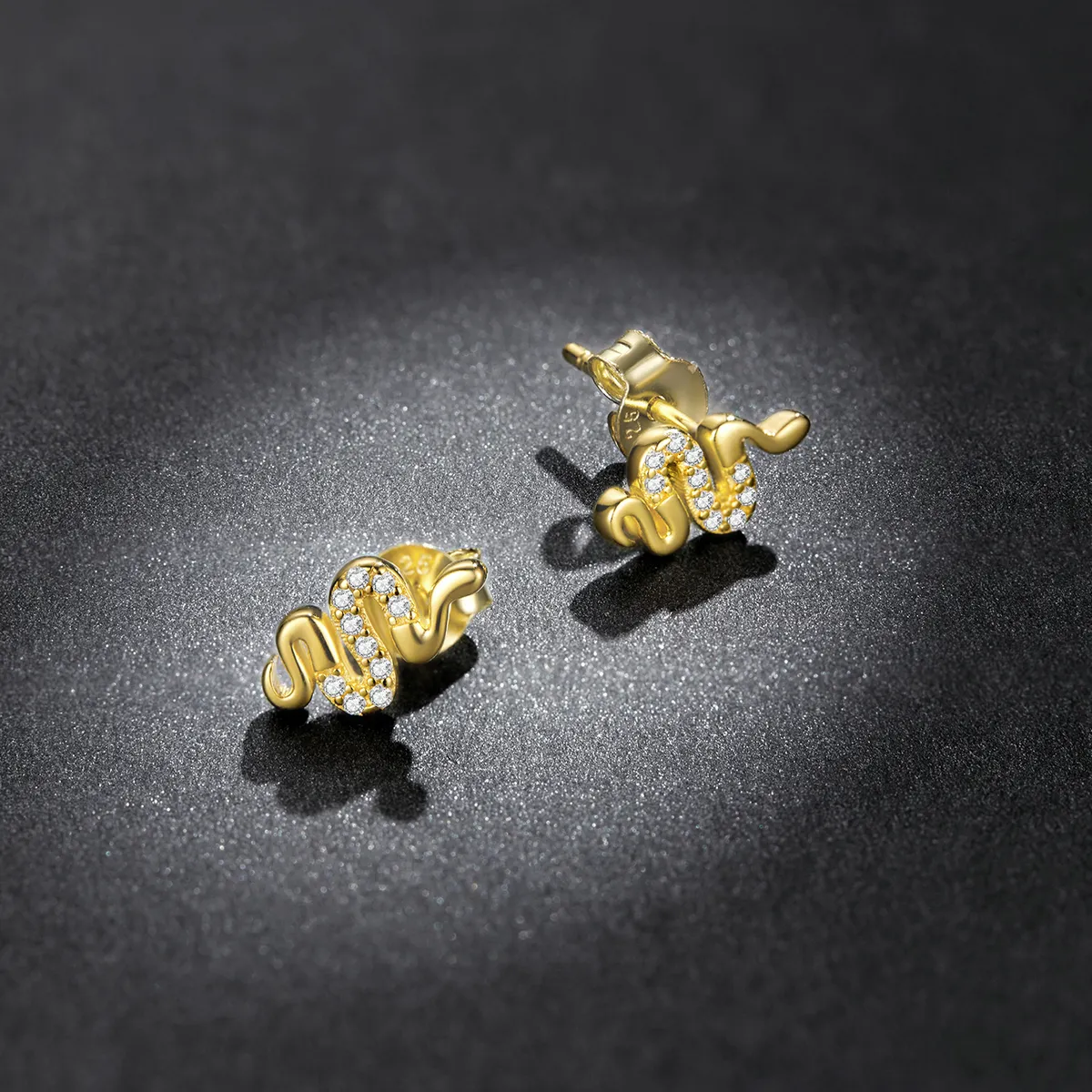 Pandora Style Spirit Snake Stud Earrings - BSE526