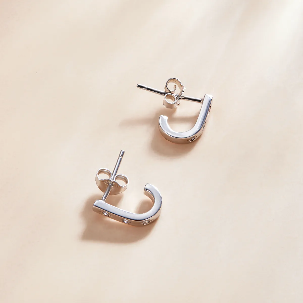 Pandora Style Star Crutch Stud Earrings - SCE1169-A
