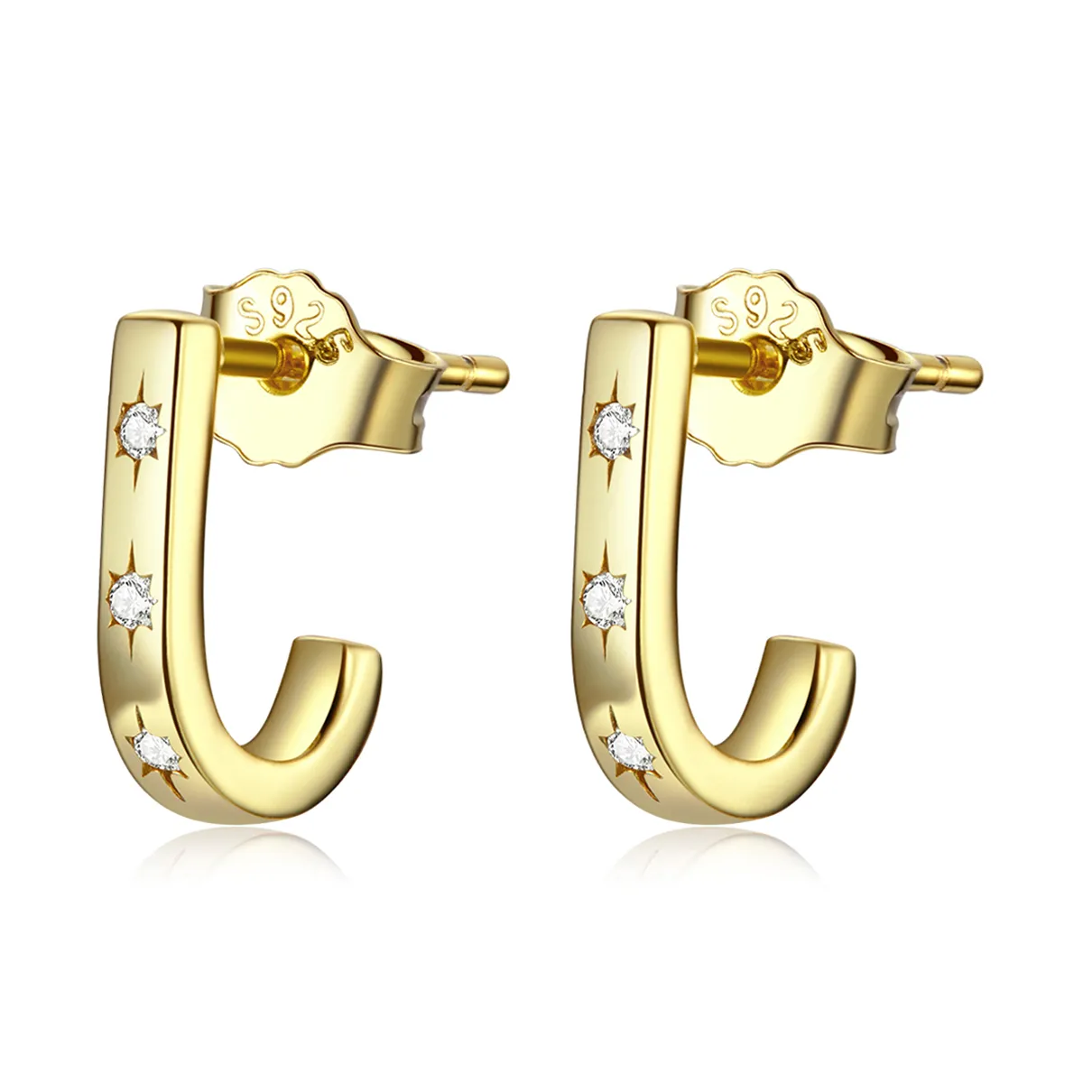 pandora style star crutch stud earrings sce1169 b