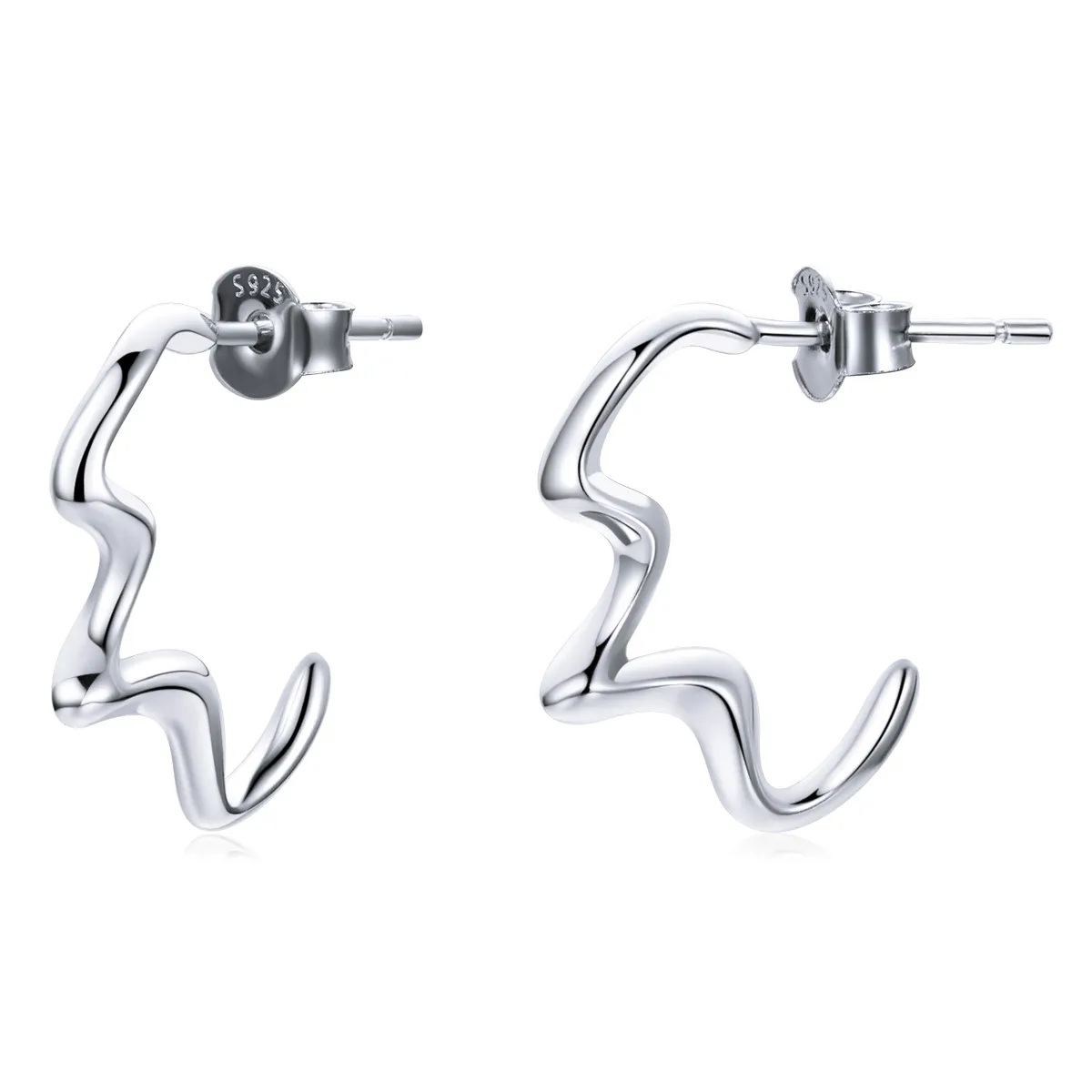 Pandora Style Summer Waves Stud Earrings - SCE1196