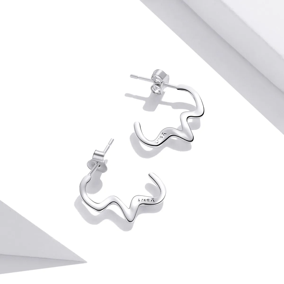 Pandora Style Summer Waves Stud Earrings - SCE1196
