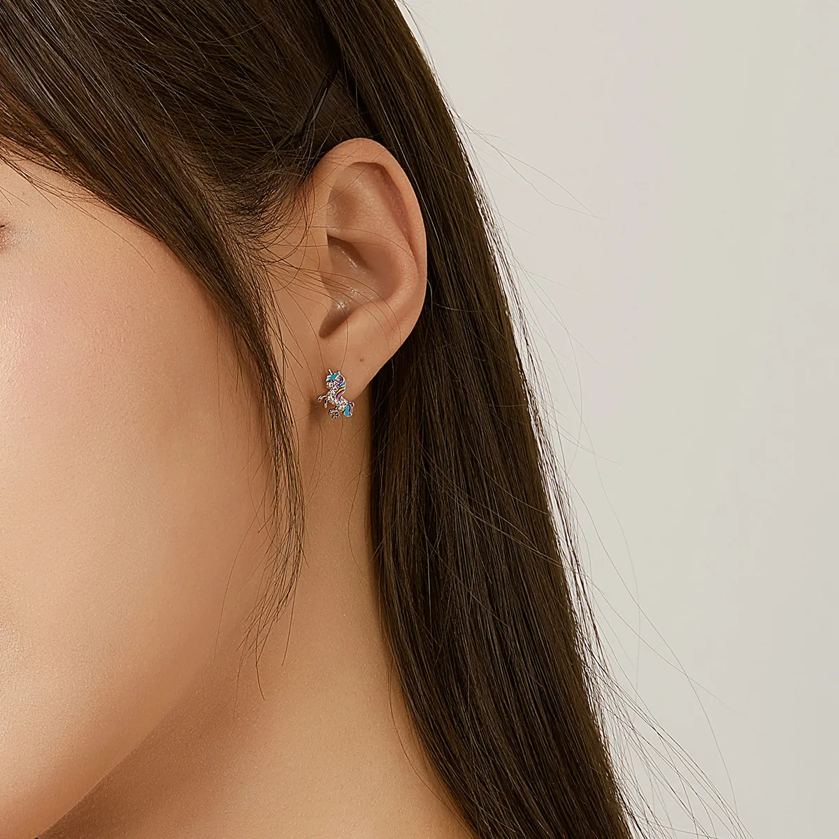 Pandora Style Unicorn Stud Earrings - BSE352