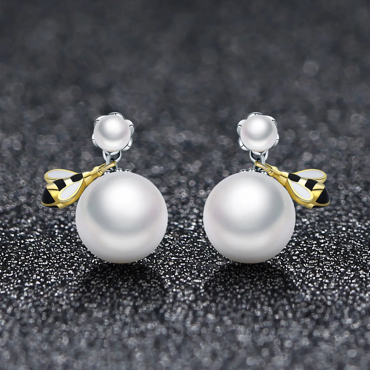 Pandora Style Woman Flower Stud Earrings - SCE232