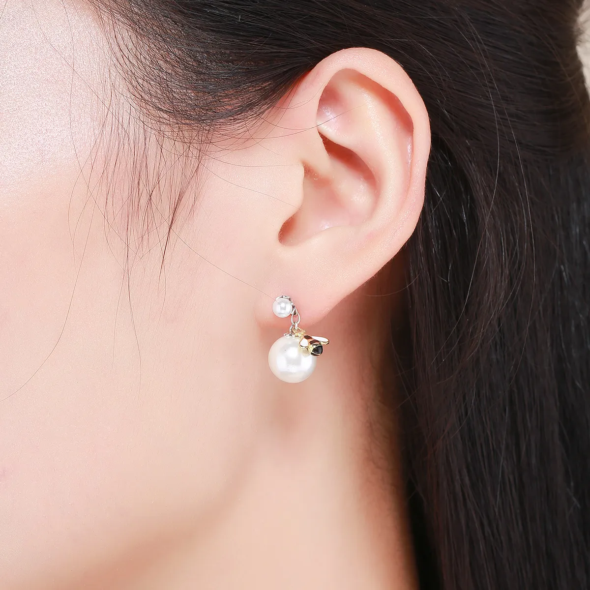 Pandora Style Woman Flower Stud Earrings - SCE232