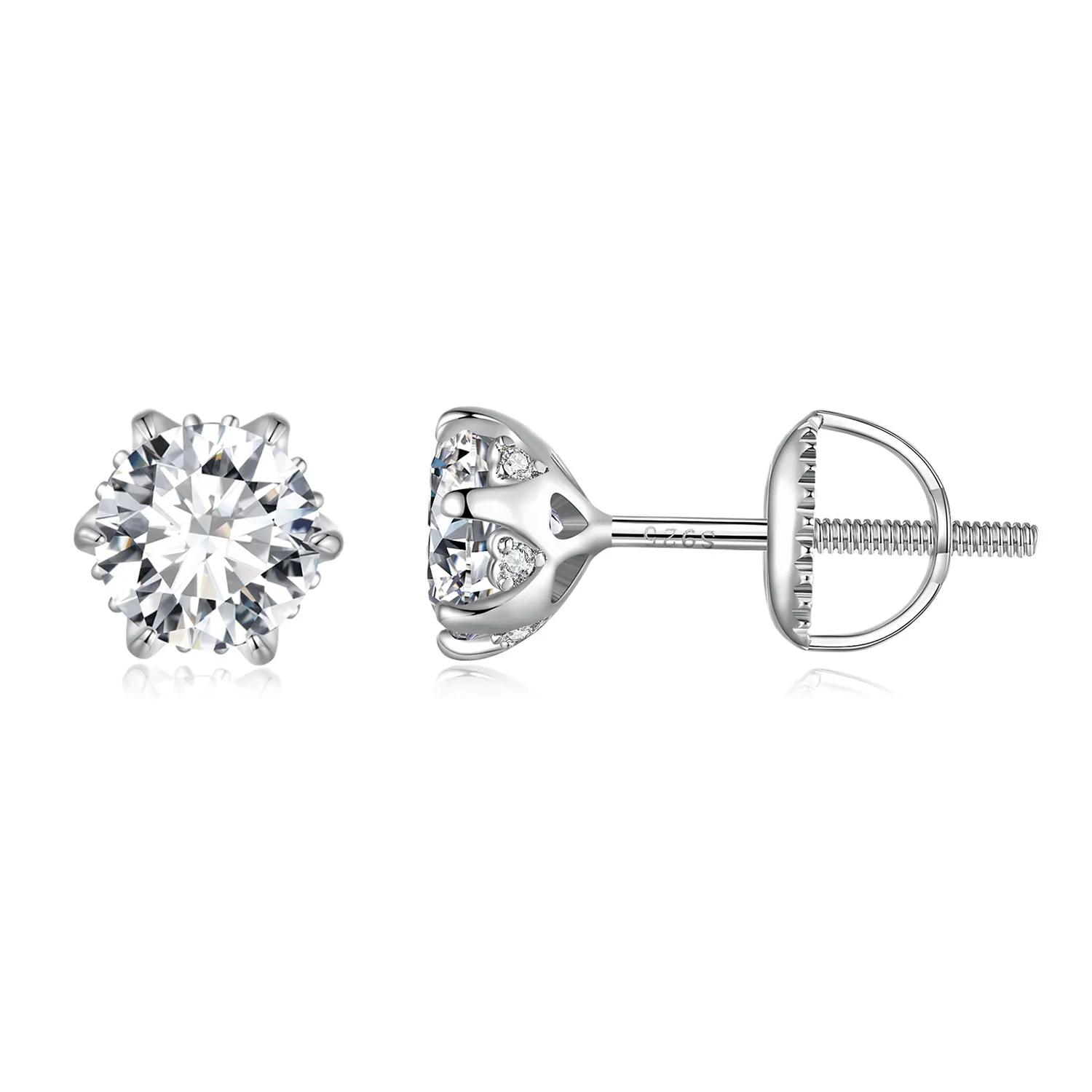 pandora style 0.5 carat moissanite stud earrings mse020 s