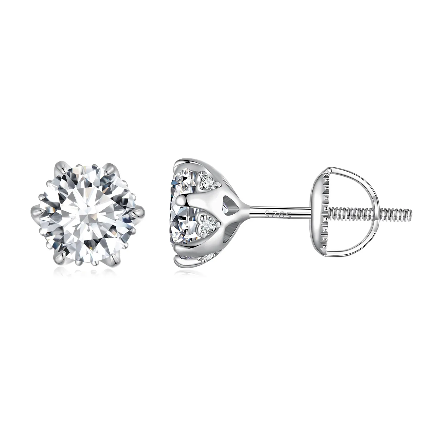 pandora style 1 carat moissanite stud earrings mse020 l