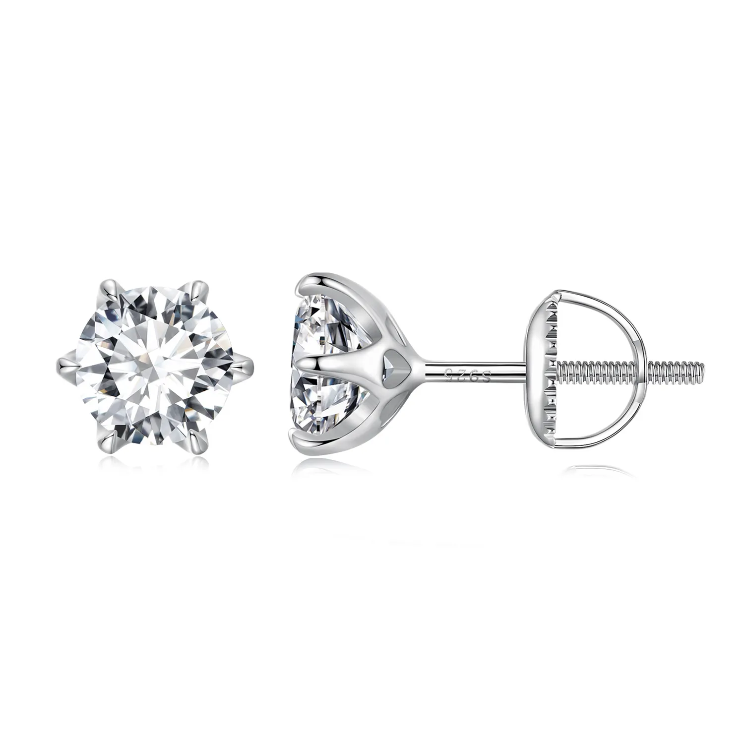 pandora style 1 carat moissanite stud earrings mse021 s