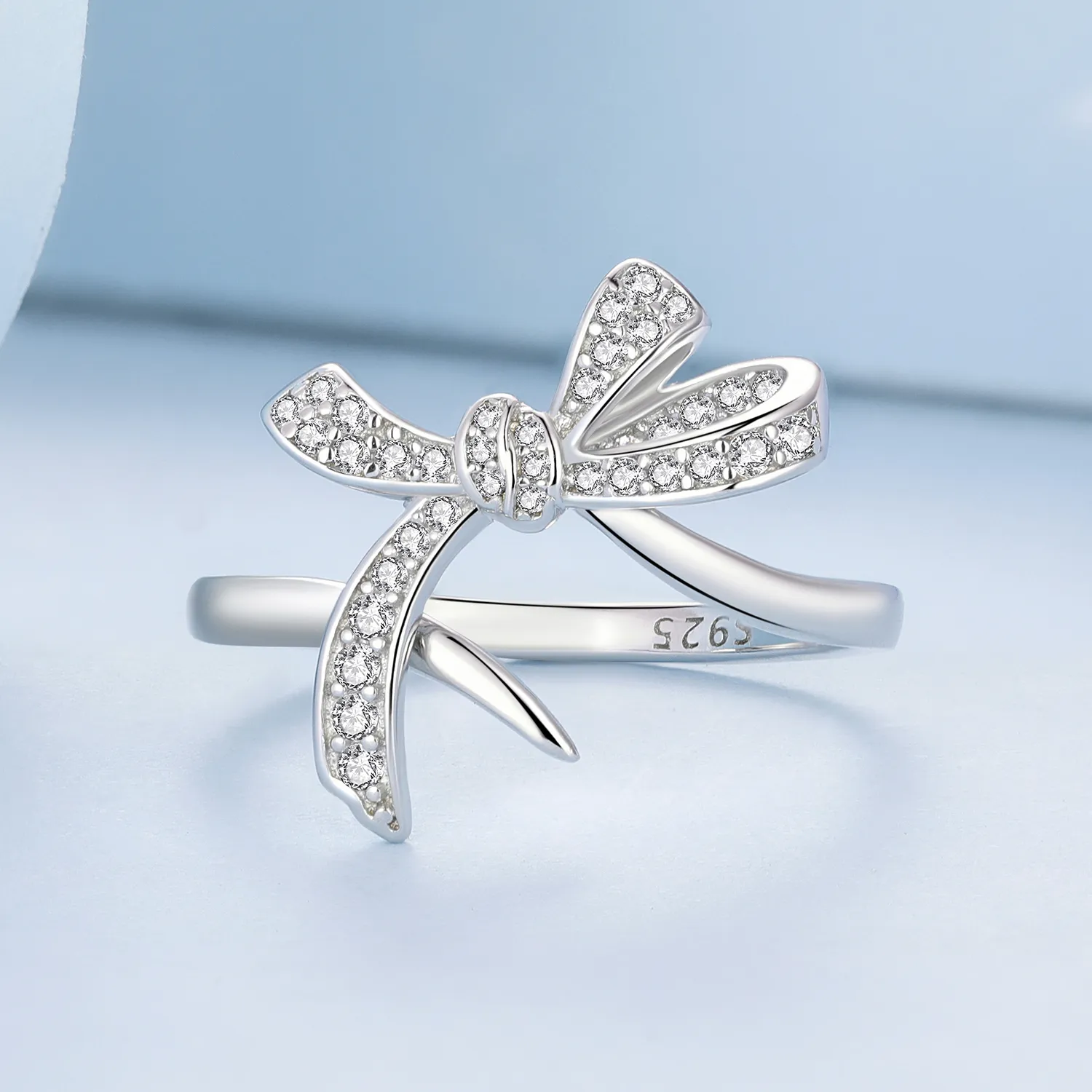Pandora Style Bow Tie Open Ring BSR435