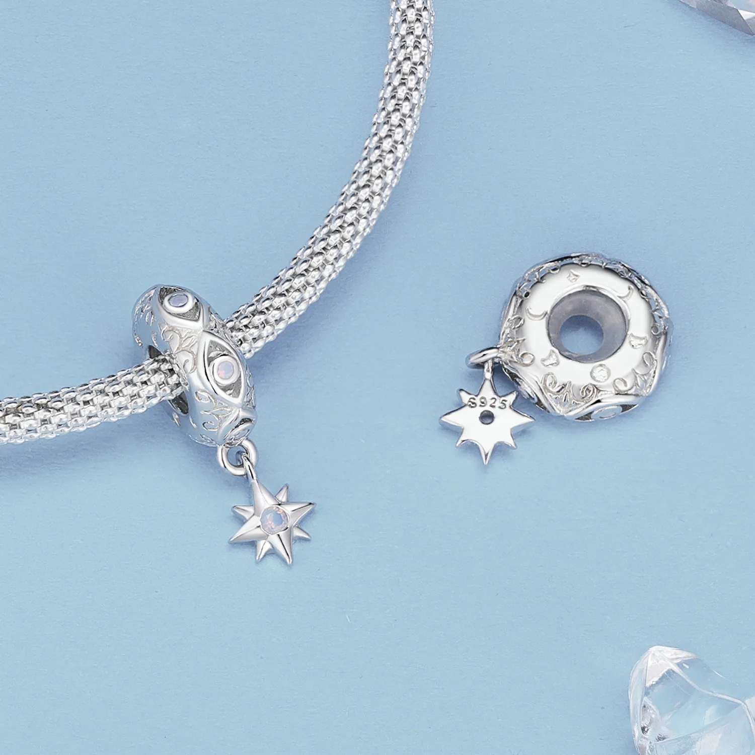Pandora Style Devil'S Eye Star Spacer Charm - BSC857