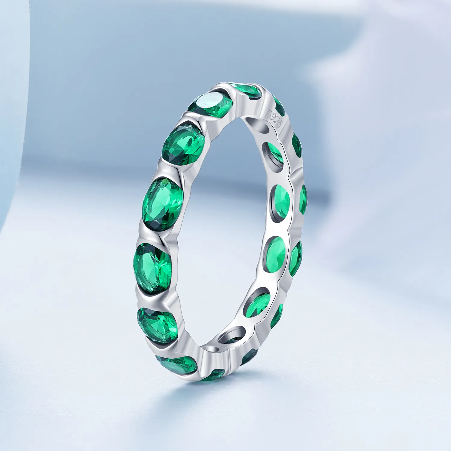 Pandora Style Full Pave Green Spinel Ring - BSR432