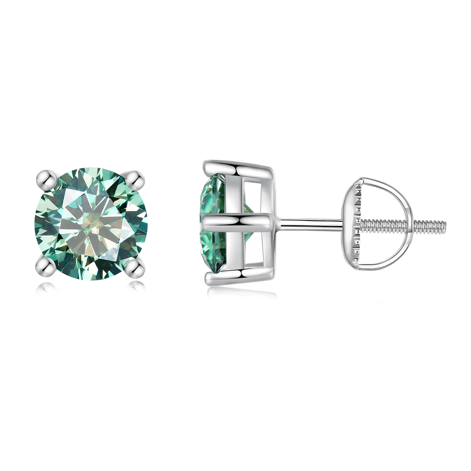 pandora style one carat four claw moissanite stud earrings mse003 cfl