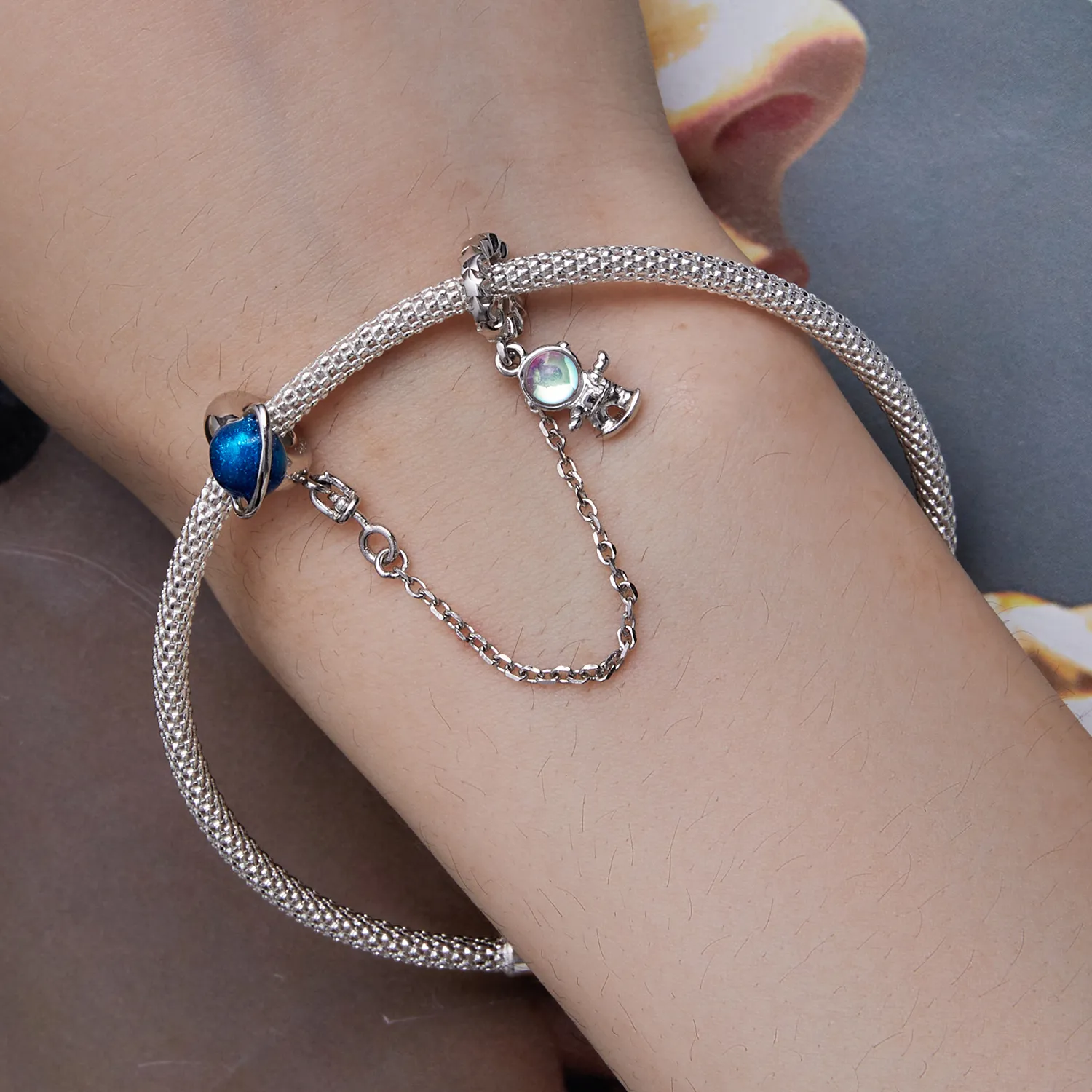 Blue Safety Chain Pandora Style - BSC792