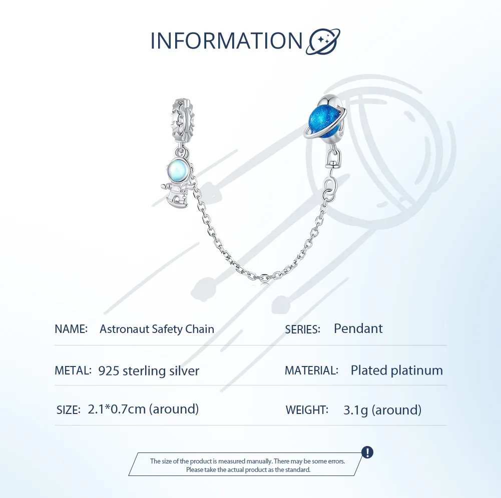 Blue Safety Chain Pandora Style - BSC792