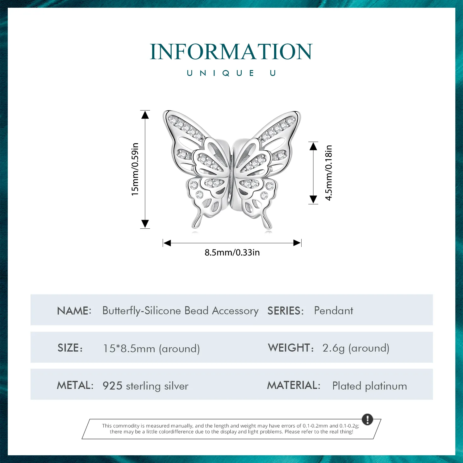 Butterflies Spacer Charm - BSC823