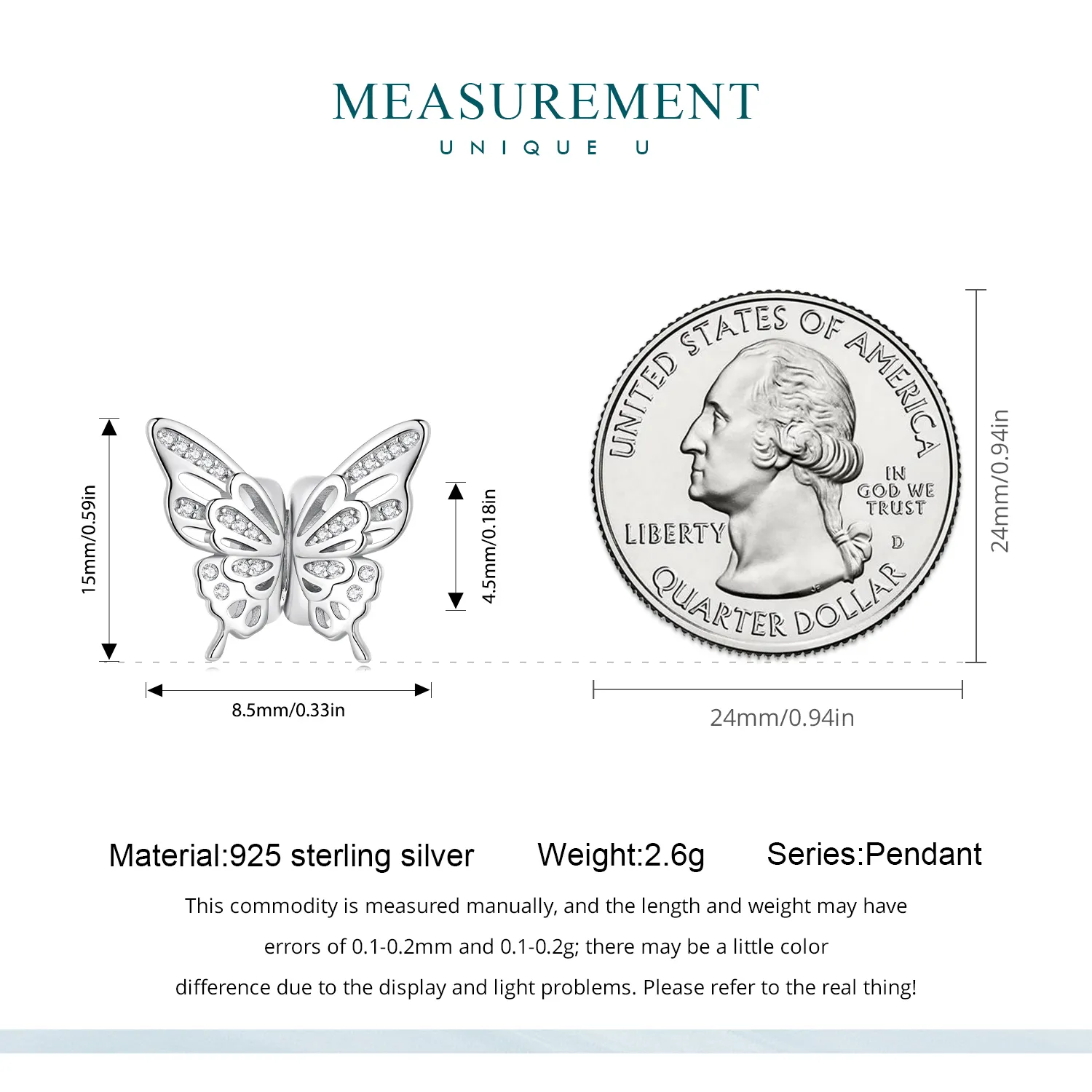 Butterflies Spacer Charm - BSC823