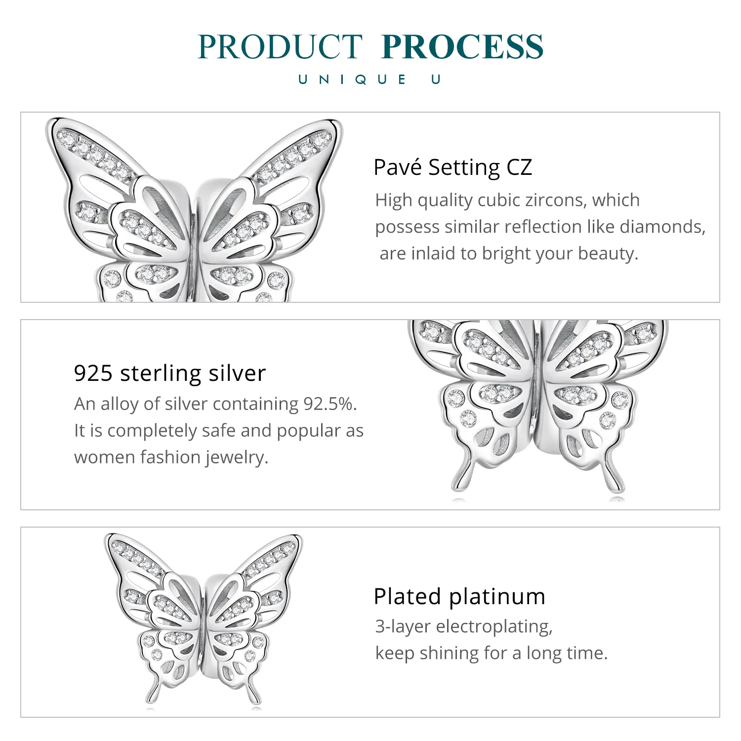 Butterflies Spacer Charm - BSC823