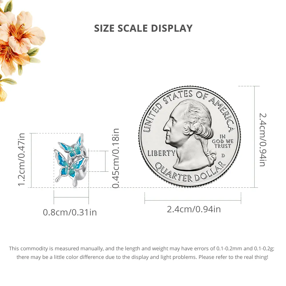 Butterfly Spacer Charm Pandora Style - BSC789
