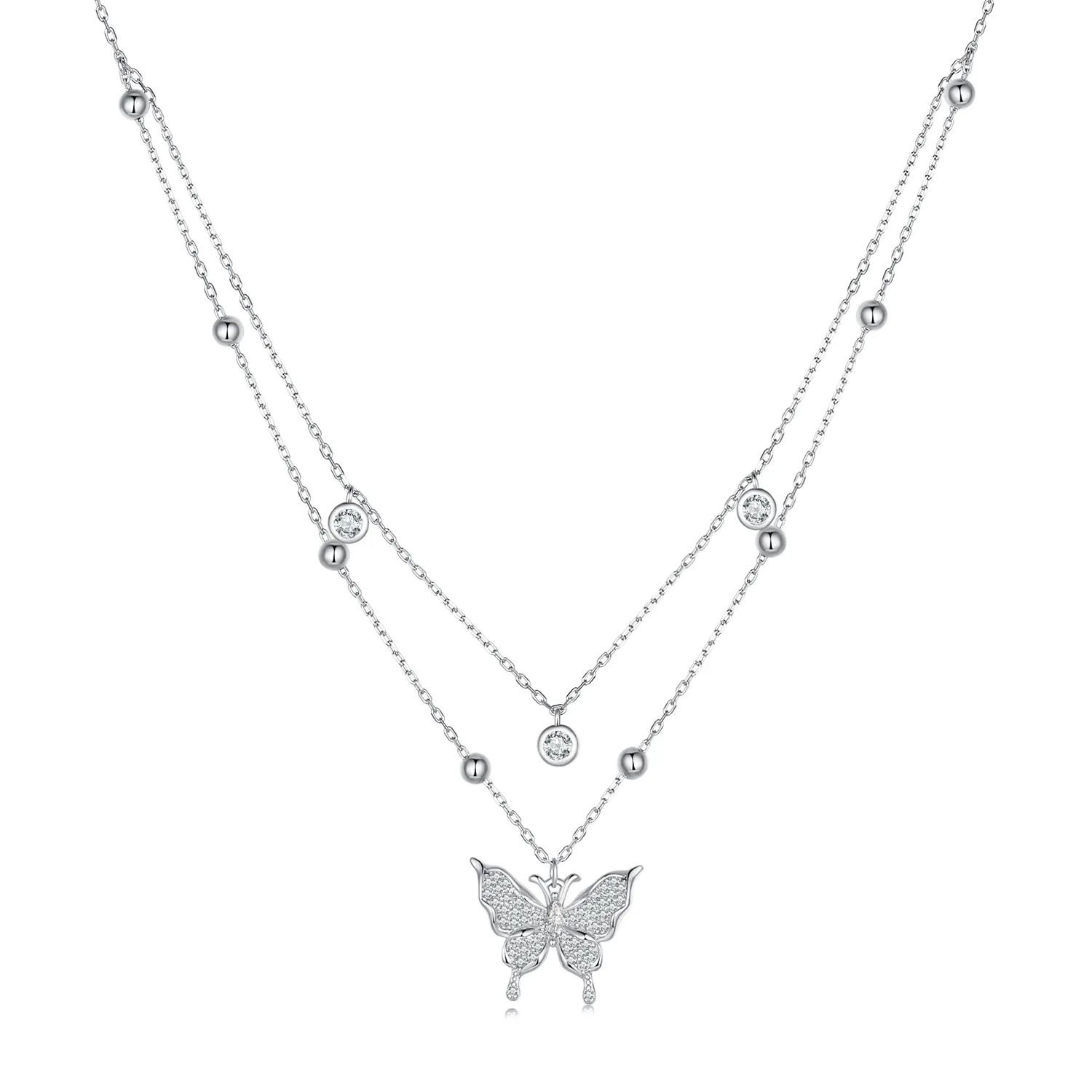 Double Chain Necklace Pandora Style - BSN308