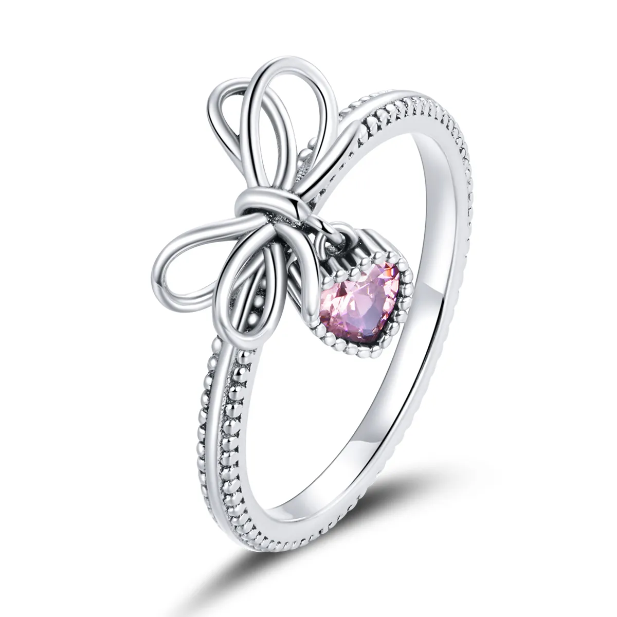 Pandora Style Bow Ring Silver - SCR682