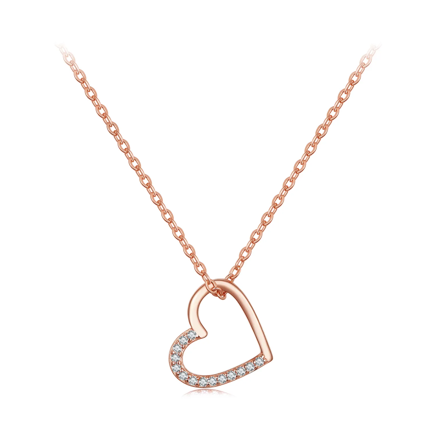 Double Heart Pendant Sparkling Collier Necklace | Pandora UK