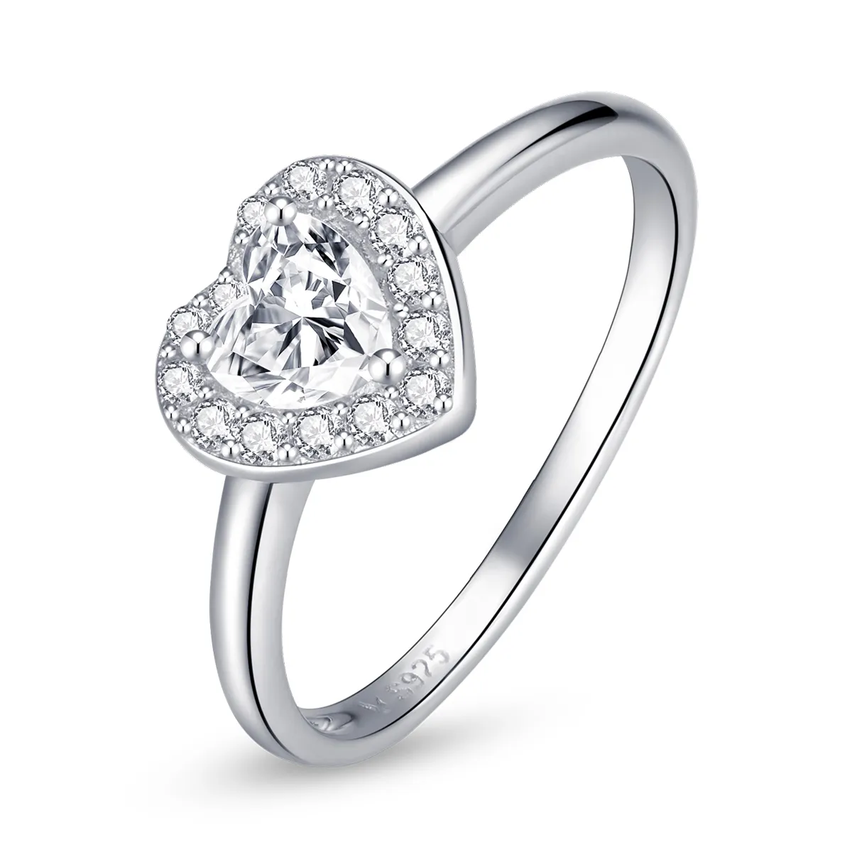 sparkling elevated heart ring scr725