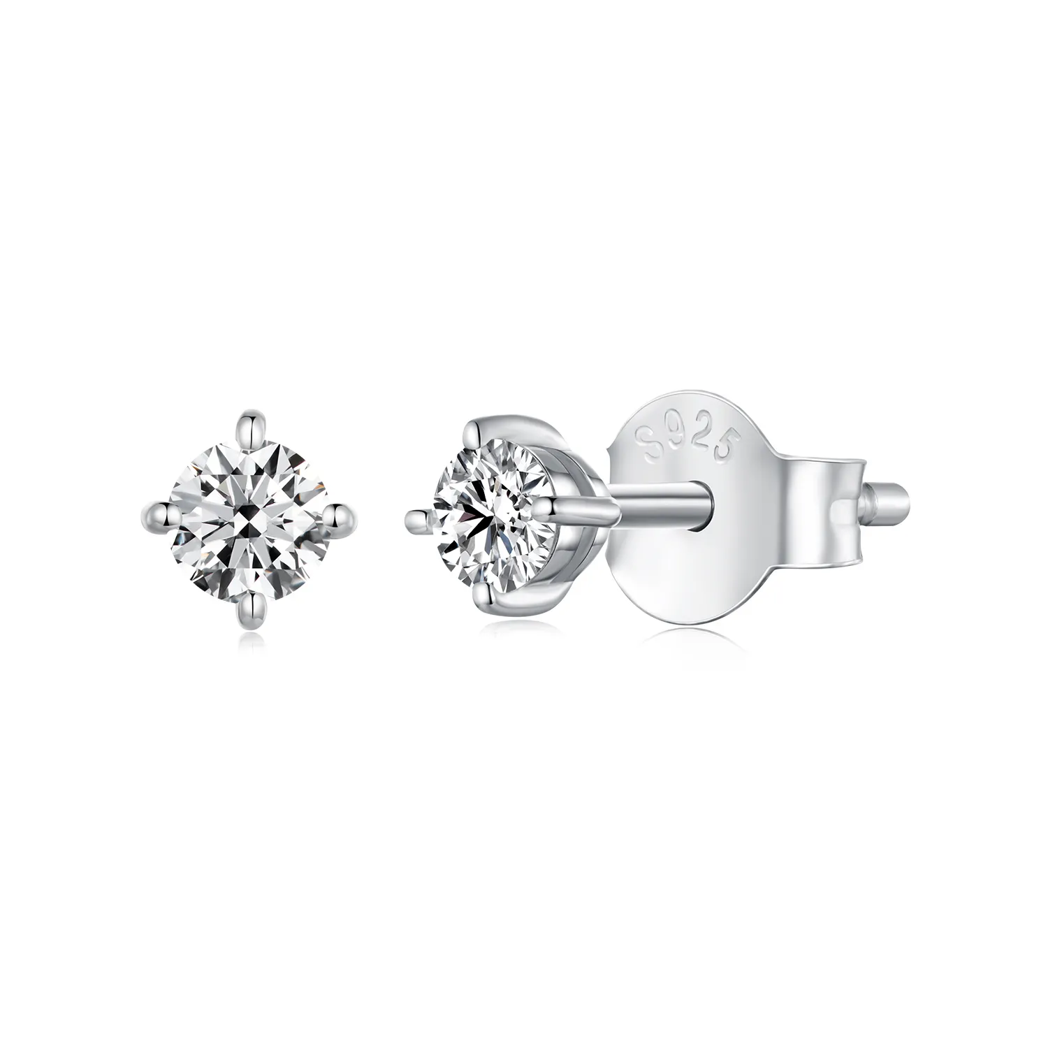 Pandora Style 0.1Ct Moissanite Studs Earrings(Two Certificates) - MSE038