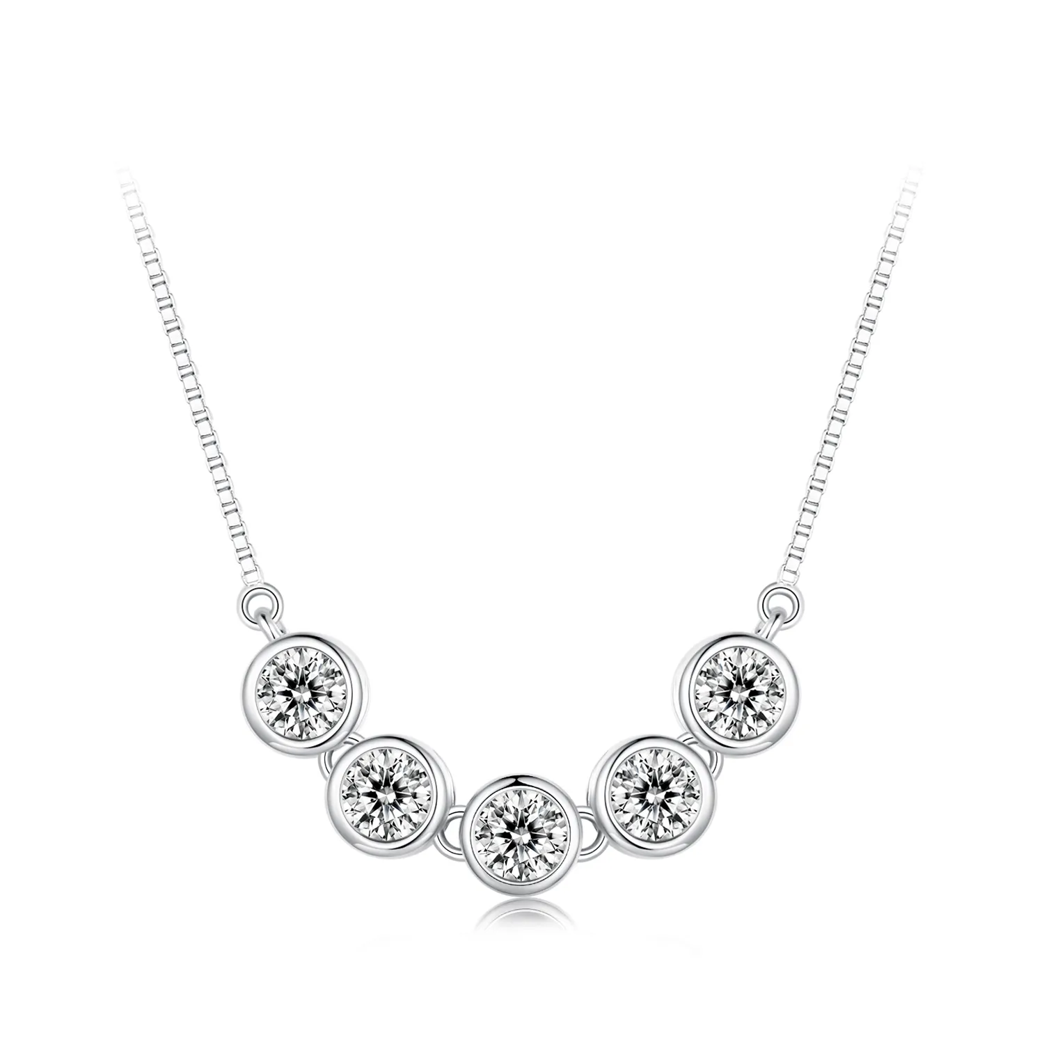 Pandora Style 0.3Ct Moissanite Necklace(One Certificate) - MSN022